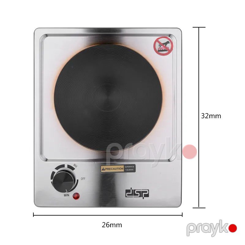 DSP Elektrik Sobası 1500W Gücündə Tək Ocaqlı Elektrikli Soba 185 MM Diametrli Paslanmaz Polad Stolüstü Plitə — Plitələr, Bakı (6)