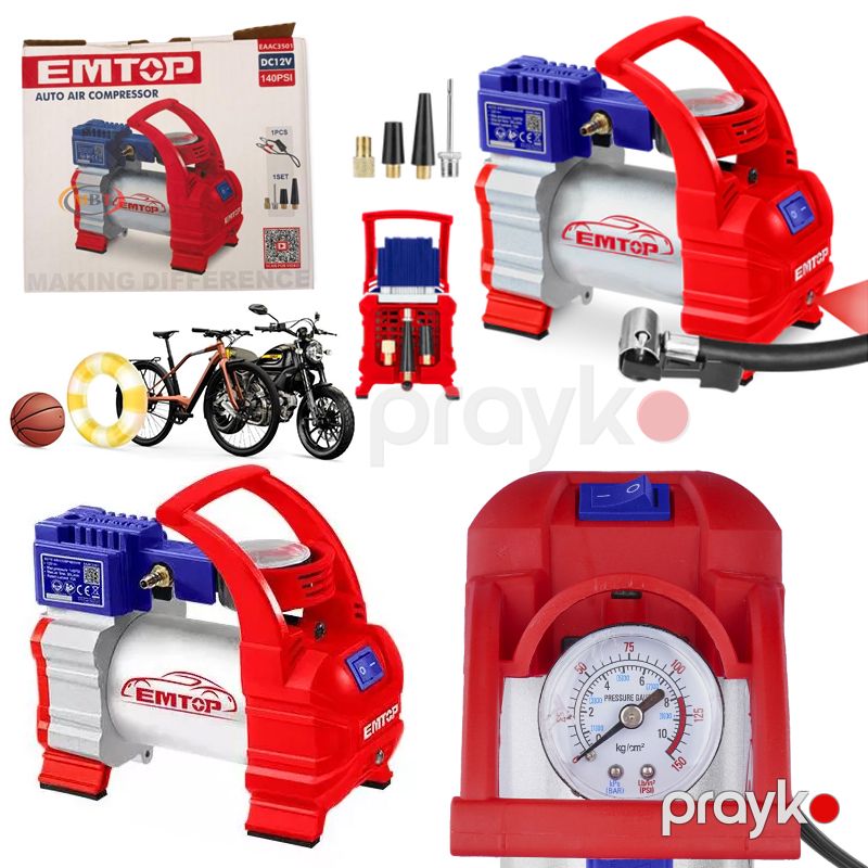 Avtomobil üçün Təkər Şişirdici Emtop Markası Avtomatik Kompressor 12V 10atm Emtop EAAC3501 Mini Hava Kompressoru 10A 12V — Mallar, Bakı (5)