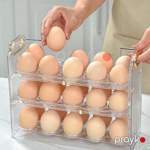 Yumurta Saxlama Rəfi 3 Pilləli Yumurta Saxlama Qutusu Soyuducu Üçün Şəffaf Yumurta Saxlama Organizer — Bakı