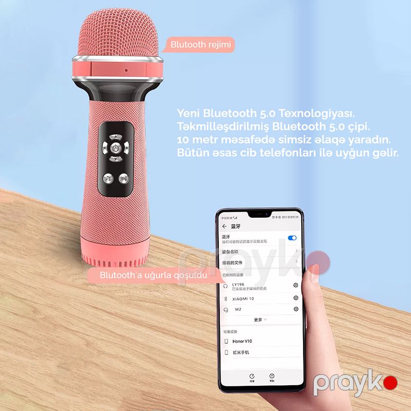 Portativ Simsiz Karaoke Mikrofonu Mini Bluetoothlu Əl Mikrofonu Simsiz Mikrofon Uşaq və Böyüklər üçün Karaoke Mikrofonu — Oyuncaqlar, Bakı (2)