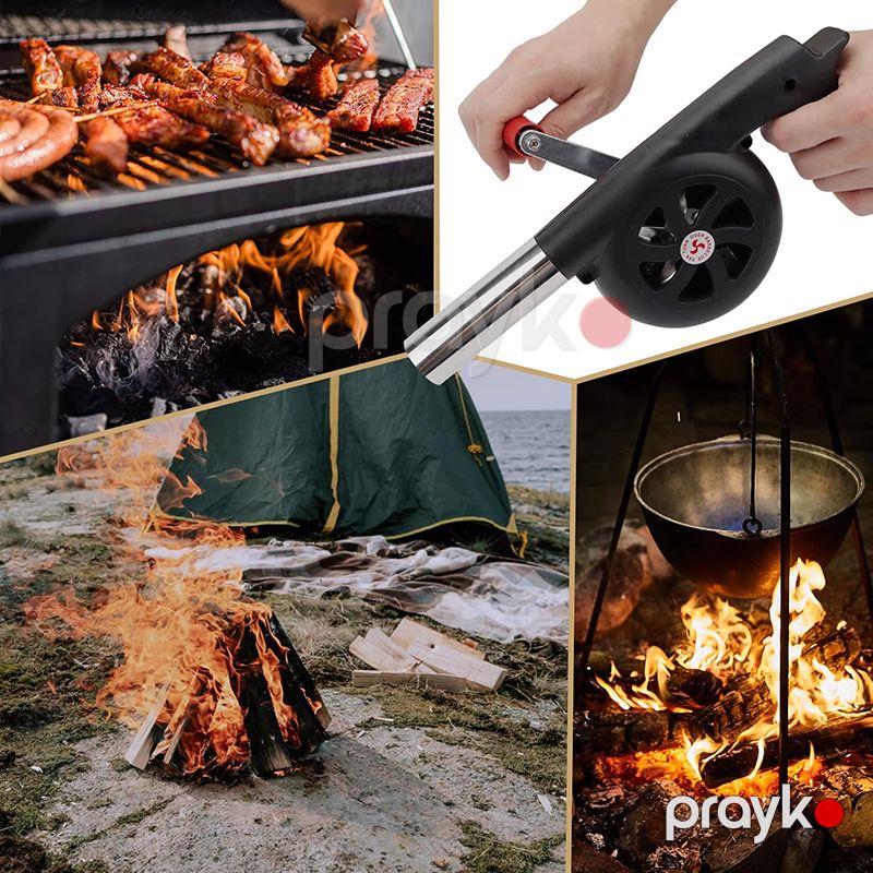 Açıq Havada Bişirmə üçün Barbekü Ventilyatoru Mini Əl Krank Hava Üfleyici — İdman, hobi, istirahət, Bakı (3)