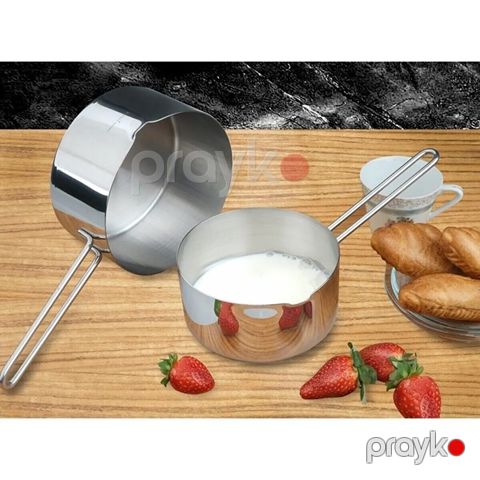 2 Ədəd Qazan Paslanmayan 430 Polad Süd və Sous qabı 12-14 Sm — Bakı