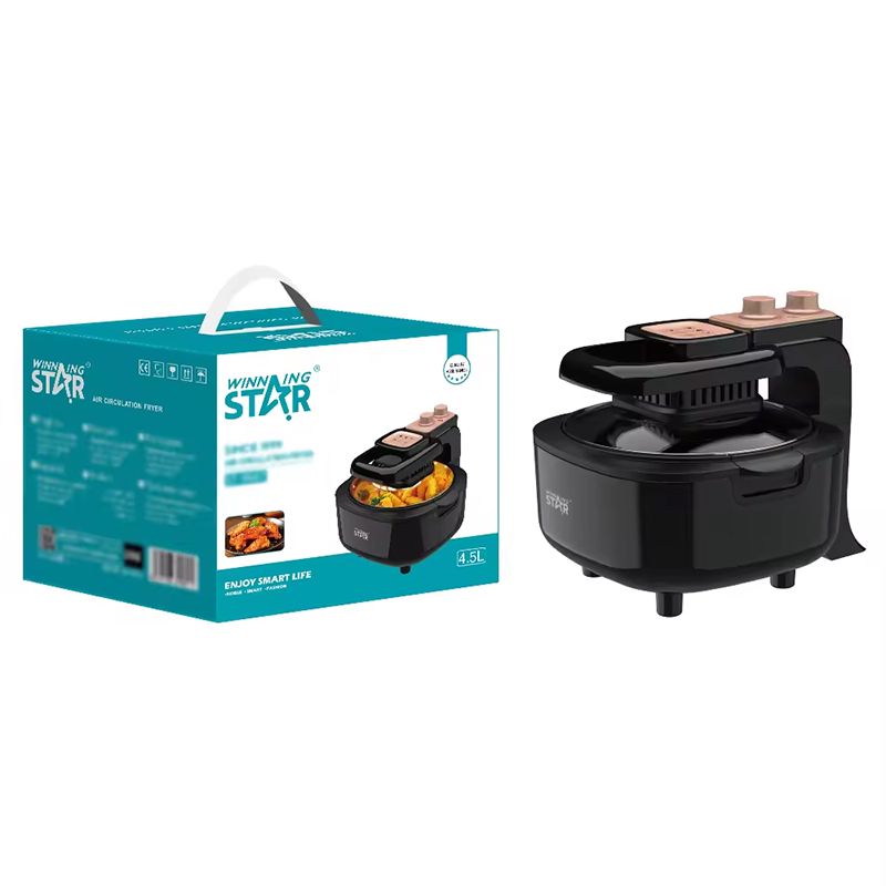 Star ST-9687 Vizual Hava Fritözü 4.5L Sürətli Dövriyyəli Qida Qızardıcı Air Frey 1500W 80-200 — Digər mətbəx texnikası, Bakı