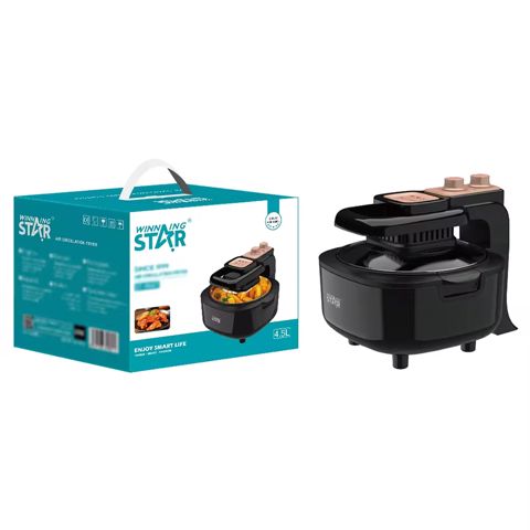 Star ST-9687 Vizual Hava Fritözü 4.5L Sürətli Dövriyyəli Qida Qızardıcı Air Frey 1500W 80-200 — Mətbəx texnikası