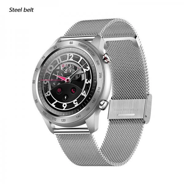 Lemfo MX5 Smart saatı - Səs əlaqəli, zəngli saatlı, nəbzölçən və addımölçənlə. Sukeçirməz polad qolbaq. Qara və gümüşü — Elektronika, Bakı (2)