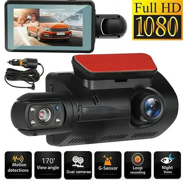 A68 Avtomobil BlackBOX DVR Dual Lens Full HD 1080 2 kameralı avtomobil videoregistratoru — Bakı