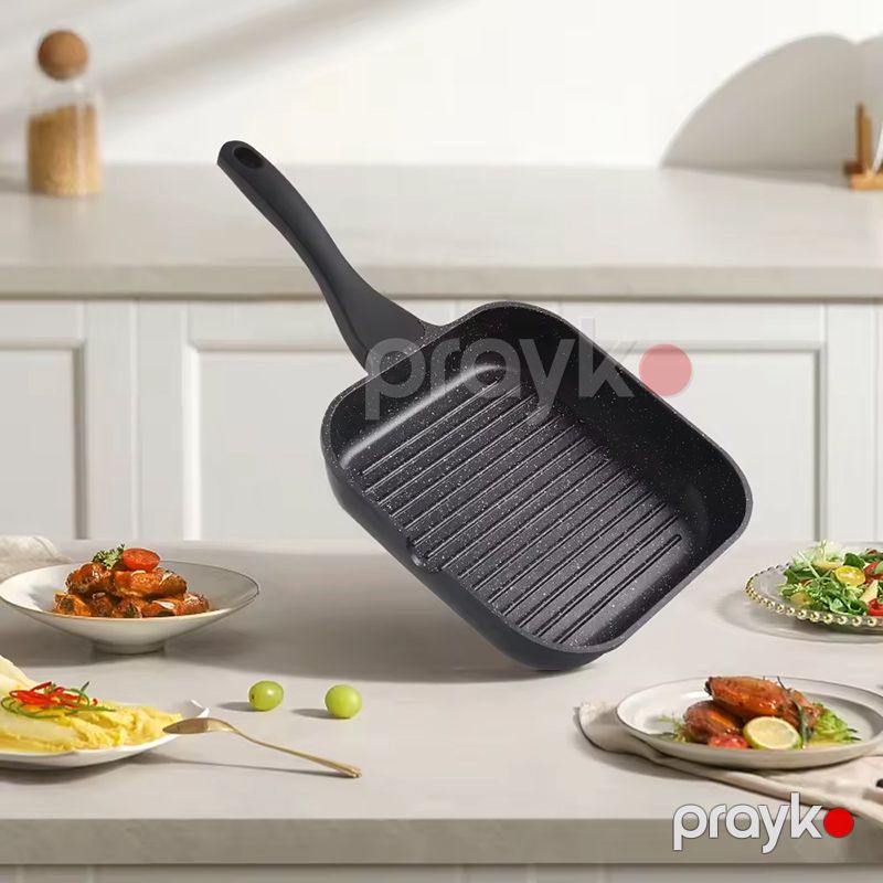 Winning Star ST-5200 24 sm Alüminium Kvadrat Formalı Yapışmayan Qril Qızartma Tavası Çıxarıla Bilən Tutacaqlı Qranit Tava — Qablar və mətbəx əşyaları, Bakı (3)