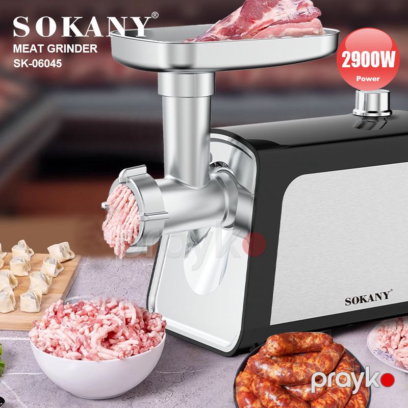 Sokany SK-06045 Paslanmayan Polad Elektrikli Ətçəkən 2900W güclü ət çəkən maşını — Digər mətbəx texnikası, Bakı (3)