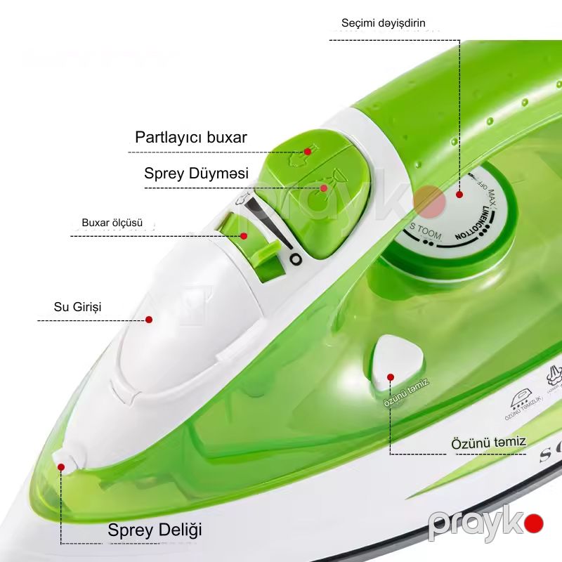 Sokany LX-288 Yüksək Keyfiyyətli Buxarlı Ütü Elektrikli 2400W Güclü Buxar Ütüsü — Ev texnikası, Bakı (6)