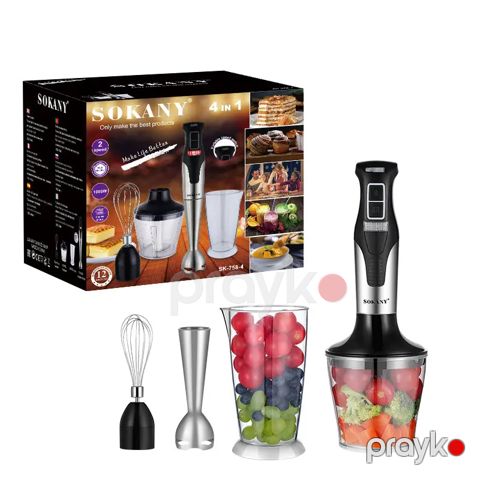 Sokany SK-758-4 Çoxfunksiyalı Blender Əl Blenderi Elektrikli Blender 1000W — Bakı