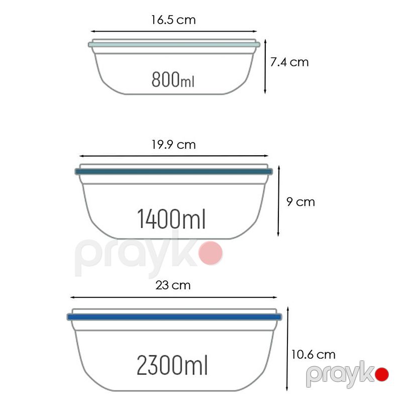 3 Ədəd Səffaf Lock & Fresh Saxlama Qabı 400 Ml, 800 Ml, 1400 Ml Müxtəlif Ölçüdə Su Sızdırmaz Plastik Qab — Qablar və mətbəx əşyaları, Bakı (4)