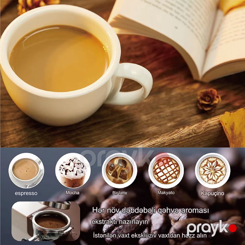 Sonifer SF-3574 Çoxfunksiyalı Qəhvə Maşını Yüksək Keyfiyyətli Kappuçino Espresso Kofe Hazırlayan Aparat 850W — Digər mətbəx texnikası, Bakı (5)