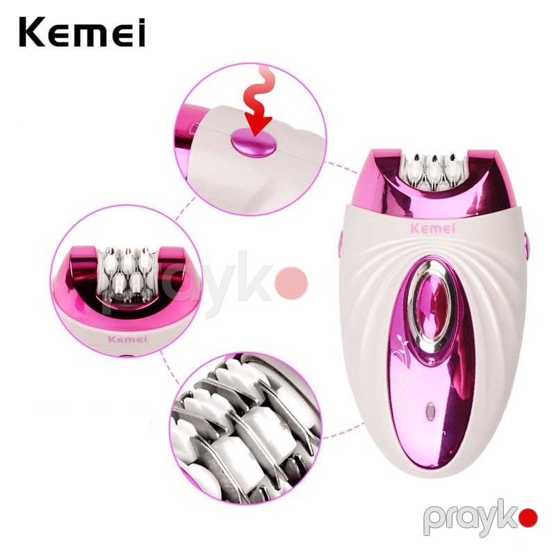 Kemei KM 205 Qadınlar Üçün Elektrikli Epilator Çoxfunksiyalı Hamar Elektrikli Simsiz Epilyasiya Cihazı Bədən Üz Epilyatoru — Usturalar, trimmerler və epilyatorlar, Bakı (4)