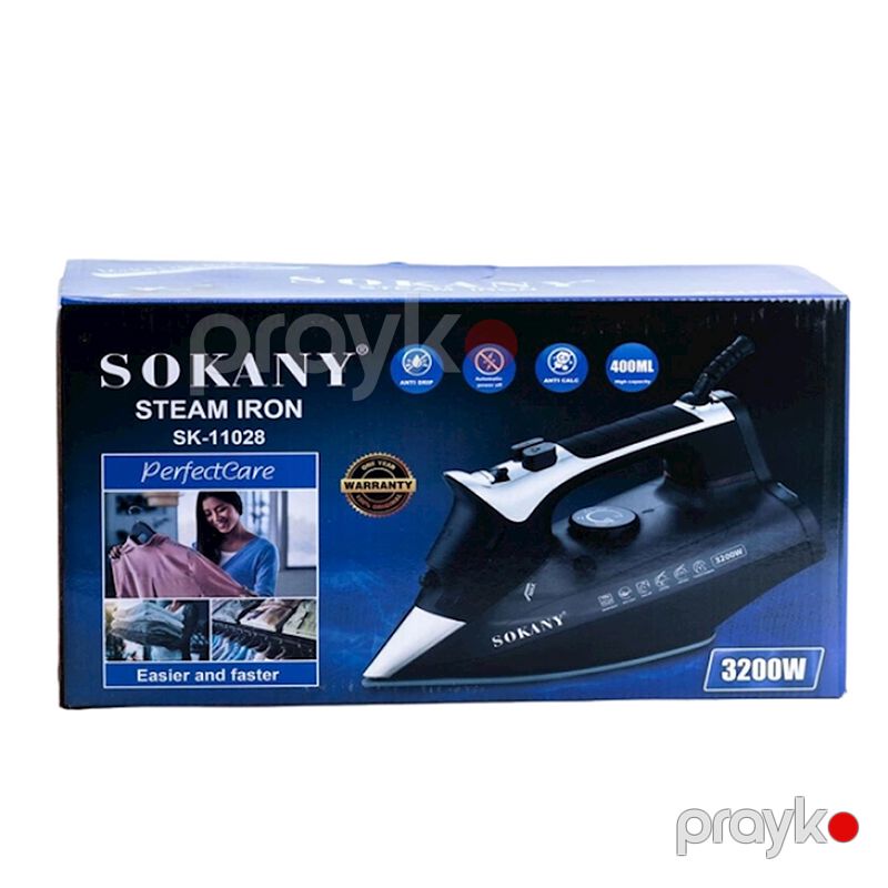 Sokany SK-11028 Elektrikli Buxarlı Ütü Keramika Altlıqlı Buxarlı Ütü 3200 W — Ev texnikası, Bakı (6)