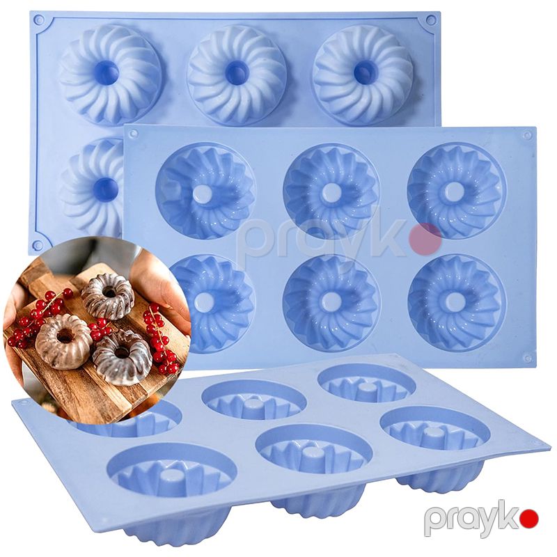 2 ədəd 6 hissəli silikon jelatin qəlibləri silikon tort qəlibləri, zərif yapışmayan bişirmə qəlibləri donut keks qabı — Qablar və mətbəx əşyaları, Bakı (2)