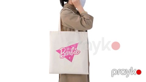 Eko çanta Barbie, 40x35 sm, ağ/çəhrayı — Bakı