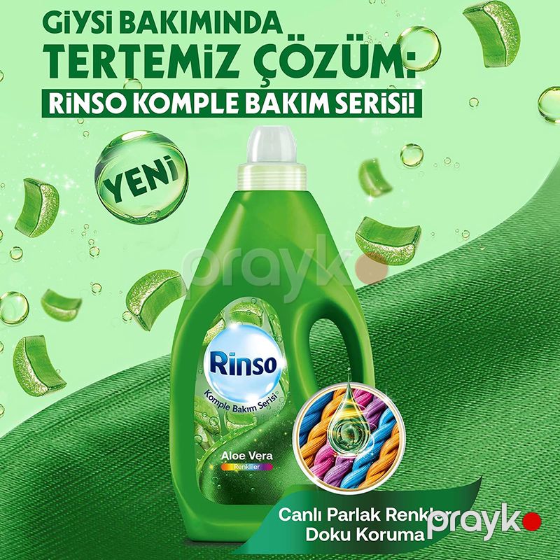 Rinso Sıvı Çamaşır Deterjanı Renkliler İçin Aloe Vera Deterjanı 3 L Renkli Kiyafet Bakım Serisi Paltaryuyan Üçün Yuyucu Maye — Mallar, Bakı (2)