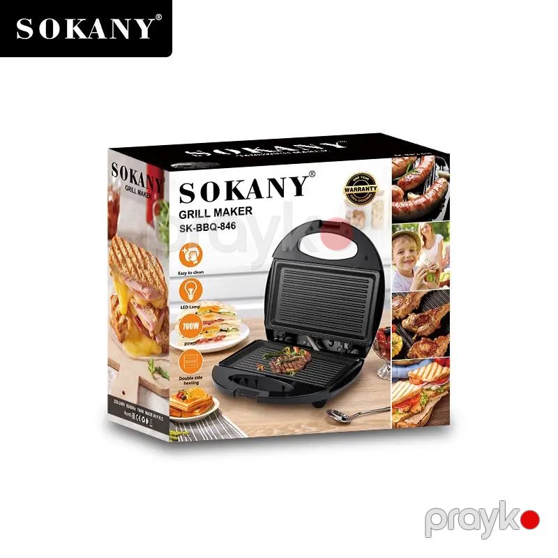 Sokany SK-BBQ-846 Çoxfunksiyalı Elektrikli Toster Sandviç Biftek İzgaralar Hazırlayıcı Toster 700 W — Toster və vaflyasıcı, Bakı (5)