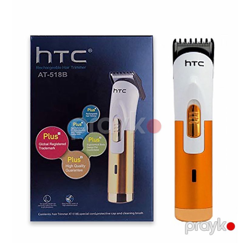 Güclü Matora Sahib HTC AT-518B Sarı Ağ Dizaynda Təkrar Doldurulan Polad Saç Kəsici Qızılı — Usturalar, trimmerler və epilyatorlar, Bakı (6)