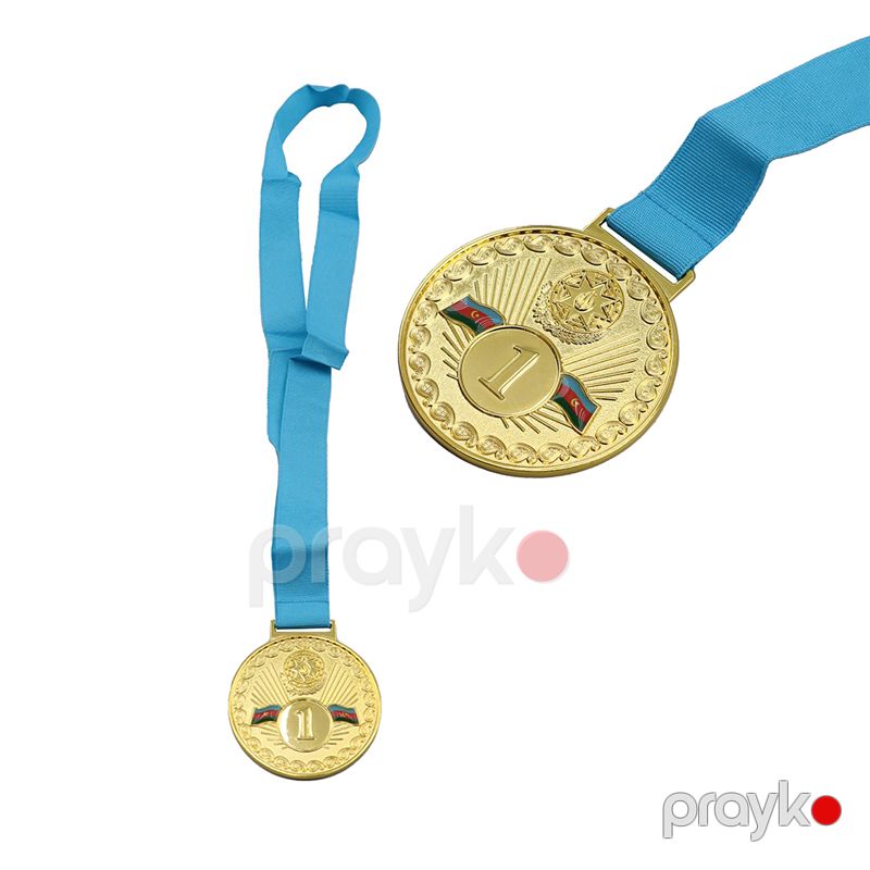 Xüsusi Dizaynda Böyük Ölçülü Medal Mavi Lentli Ağır Medal Qızıl Gümüş Bürüc Yerlər Üzrə Medal — İdman, hobi, istirahət, Bakı (2)