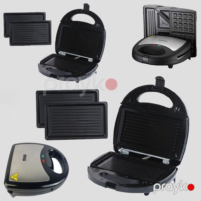 Multimaker 3in1 DSP KC1049 Sendviç Hazırlayıcı Vafli Çıxarılan Qəliblərlə Qril 3 Başlıqlı Səhər Yeməyi Bişirici Toster Dəsti — Toster və vaflyasıcı, Bakı (5)