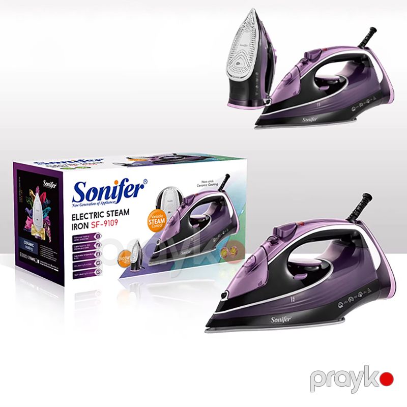 Sonifer SF-9109 Elektrikli Yüksek Güçlü Buxar Özəlliyi İlə Geyim Ütüsü 2400W Kermanik Altlıqlı Peşəkar Buxar Ütüsü — Ev texnikası, Bakı (4)