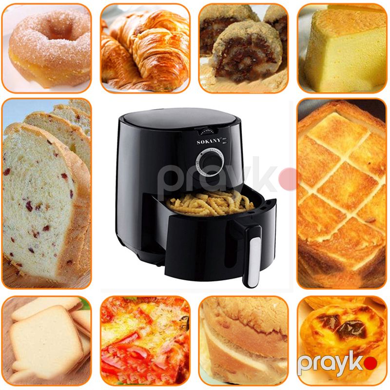 Üstün Keyfiyyətli Sokany Hava Fritözü 5l Tutuma Sahib Çoxfunksiyalı Air Fryer 1500W Gücündə Tənzimlənən Termostat Nəzarəti — Digər mətbəx texnikası, Bakı (5)