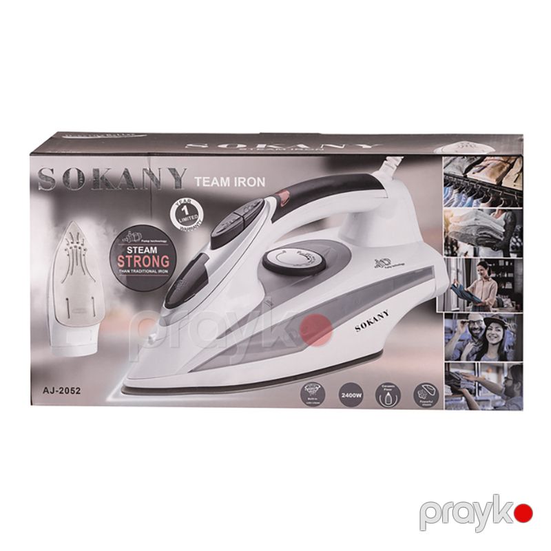 Sokany AJ-2052 Elektrikli Buxarlı Ütü Keramika Altlıqlı Buxarlı Ütü 2400W — Ev texnikası, Bakı (6)