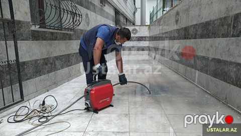 tutulmuş kanalizasiya xətlərin təmizlənm — Bakı