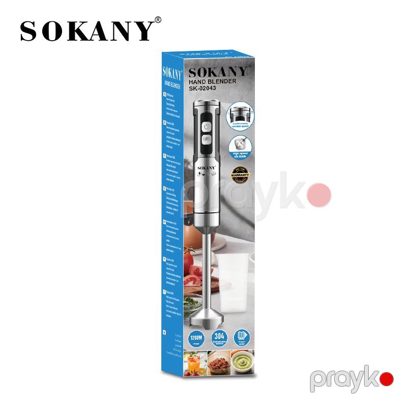 Sokany Əl Blenderi, 500 ml, 1200 Vatt, Paslanmayan Polad SK-02043 əl blenderi — Ev texnikası, Bakı (2)