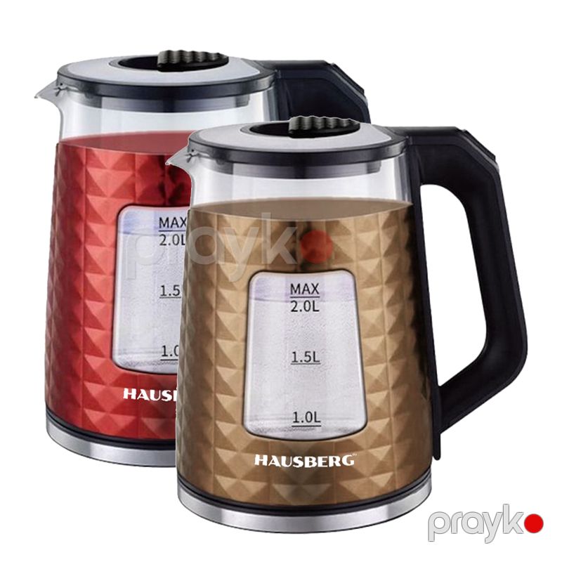 Elektrikli Çaydan Hausberg HB-3617RS 1500 Vt 2 L 360 Dərəcə Fırlanan Baza Avtomatik Sönmə — Elektrik çaydanları və termoslar, Bakı (6)
