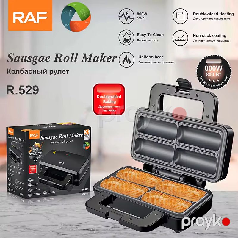 Elektrikli Hotdog Rulet Hazırlayıcı Maşın R.529 Şokolad Rulonu Bişirici Sendviç Kolbasa Rulon Maşını Vafli Hazırlayıcı Toster — Toster və vaflyasıcı, Bakı (6)
