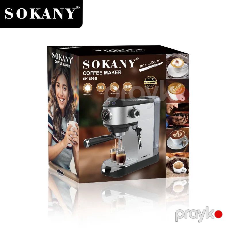 Sokany SK-696B Çoxfunksiyalı Elektrikli Qəhvə Hazırlayıcı Espresso Kappuçino Maşını 1450W — Digər mətbəx texnikası, Bakı (6)