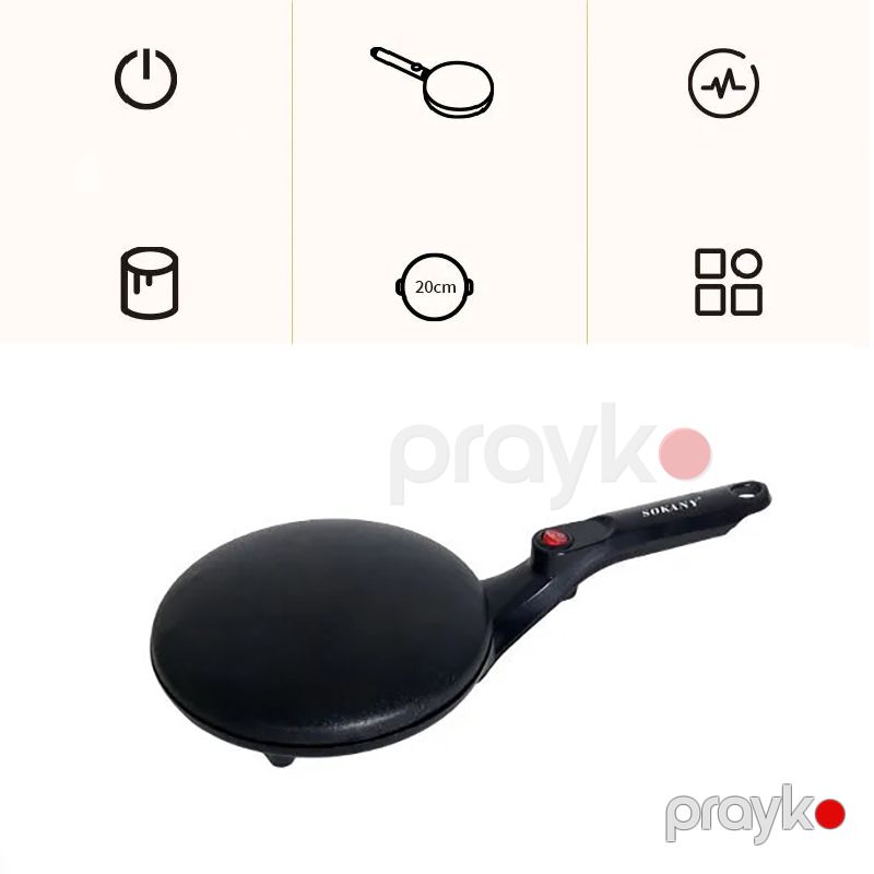 Yeni Çoxfunksiyalı Keyfiyyətli Sokany Elektrikli Krep Aləti Professional Pancake Krep Hazırlayan Maşın 650W — Toster və vaflyasıcı, Bakı (6)