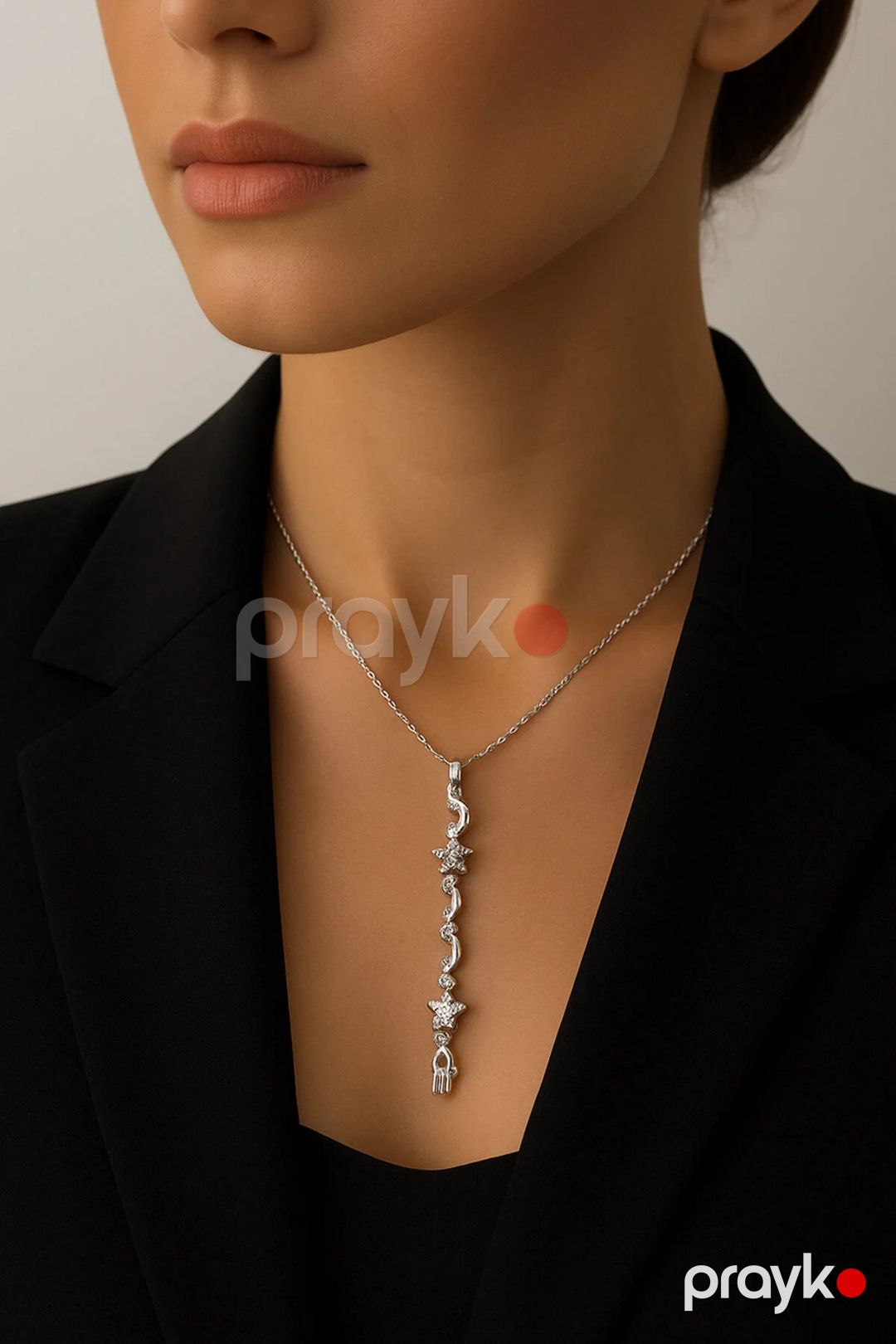 Qadınlar üçün kulonlu zəncir, Gümüşü, Polad, 450 mm — Mallar, Bakı (3)