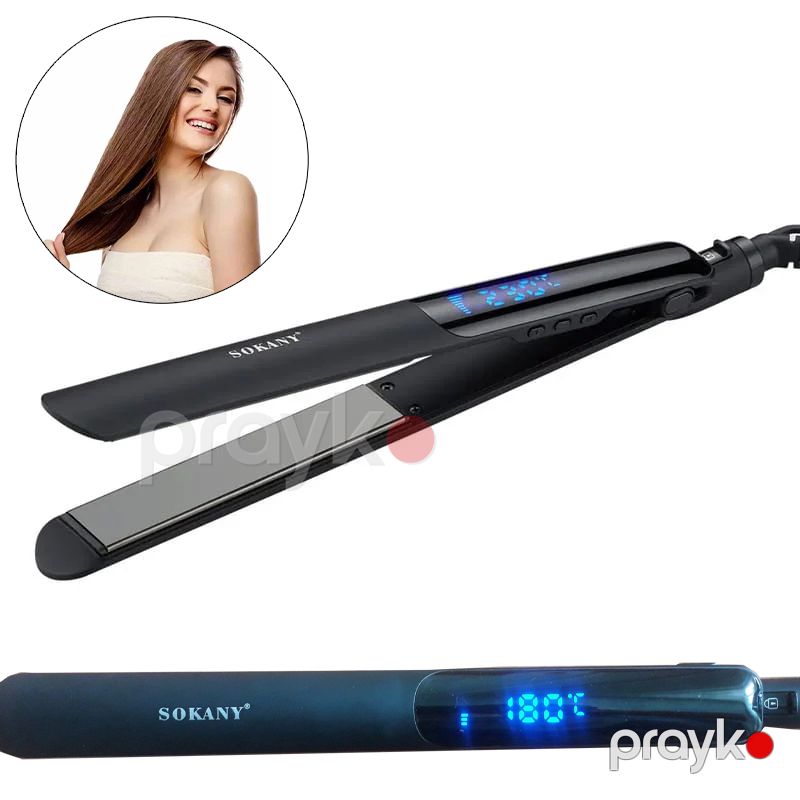 Saç Düzləşdirici Sokany SK-1916 Rəqəmsal Ekran 230°C Dəmir Saç Düzləşdirici Qara Rengli Peşəkar Ütü Feni — Fən, Bakı (2)