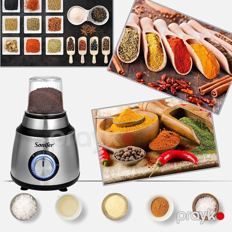 Sonifer SF-8097 Çoxfunksiyalı Standlı Blender Üyüdücü Başlıqlı Blender Mətbəx Blenderi 600 W — Blenderlər, xırdalayanlar və mikserlər, Bakı (3)