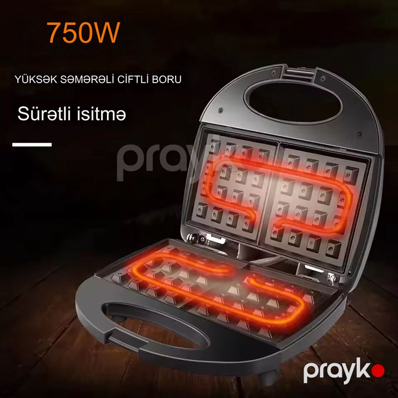 Sonifer SF-6043 Səhər Yeməyi Üçün Çoxfunksiyalı Mətbəx Tosteri Vafli Hazırlayıcısı Mini Tost Bubble Waffle Maker — Toster və vaflyasıcı, Bakı (6)