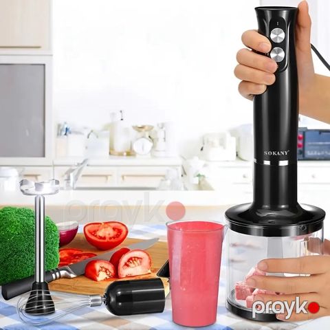 Sokany 4-ü 1-də Paslanmayan Polad Elektrikli Blender 2 Sürətli Blender Əl Mikseri Mətbəx Çırpıçısı 700ml SK-1710-4 — Bakı