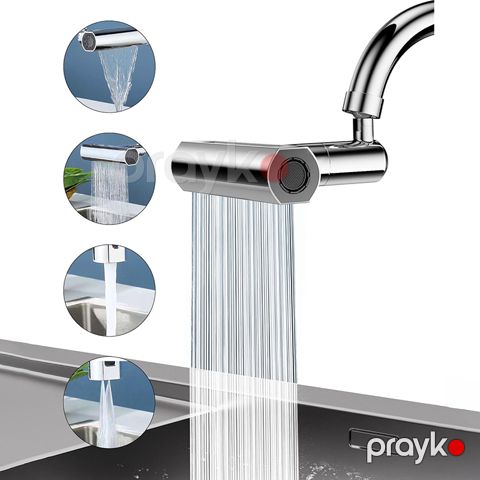 LUV 4-ü 1-də Mətbəx Kran Başlığı 360° Fırlanan Sıçramaya Qarşı Yüksək Qövslü Sink Kran Başlığı — Bakı