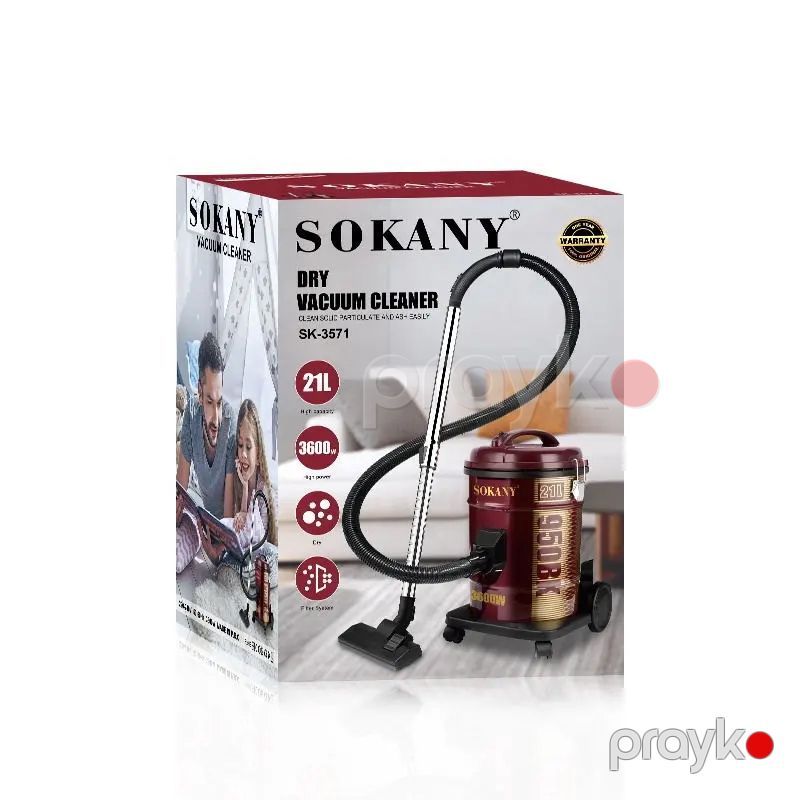 Güclü Sokany Barabanlı Tozsoran 1600w 21l sk-3571 Quru Təmizləmə üçün Peşəkar Tozsoran Qırmızı Döşəmə Tozsoranı — Tozsoran, Bakı (8)