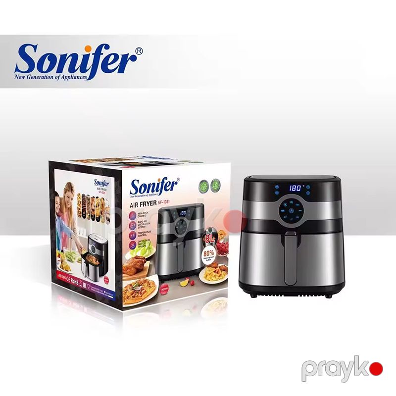 Sonifer SF-1031Çoxfunksiyalı Sensorlu Ekranlı Elektrikli Qızardıcı 1800W Gücündə Airfryer Böyük Tutumlu 8L — Digər mətbəx texnikası, Bakı (4)