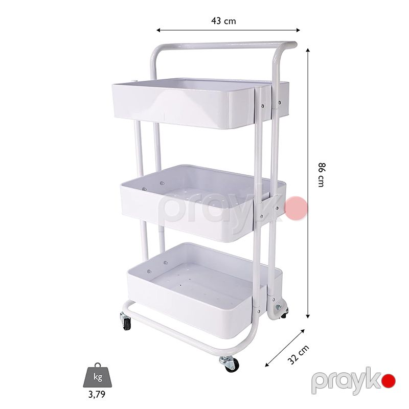 3 Pilləli Tərəvəz Saxlama Rəfi Ağ Rəngli Təkərli Kartof Soğan Rəfi Yüksək Keyfiyyətli Qida Rəfi 43 x 32 x 86 sm Organizer — Qablar və mətbəx əşyaları, Bakı (3)