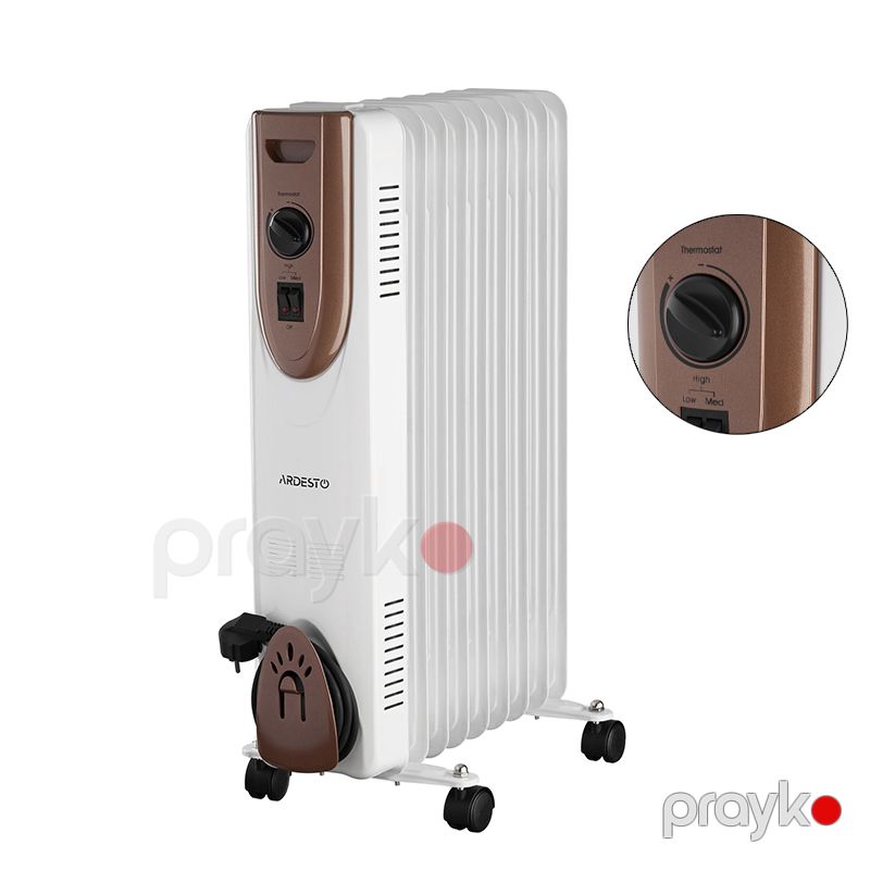Ardesto OFH-09X1 Elektrikli Radiator Ağ Müasir Dizaynda Döşəmə Qızdırıcı 2000W 9 Pilləli Yüksək Güclü Yağ Qızdırıcısı — Isıtıcılar və isı ventilatorları, Bakı (3)