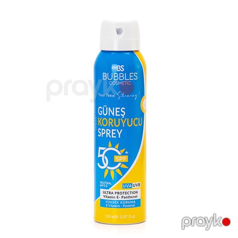 Bs Bubbles Cosmetic Güneş Qoruyucu Sprey +50 Yüksek Qoruyucu Vitamin E + Panthenol Sprey Spf 150ml — Bakı