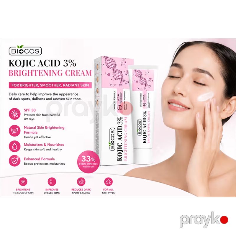 Biocos Kojic Acid 3% Brightening Cream – Dəri Tonunu Bərabərləşdirən Ağardıcı Krem (40 ml) — Gözəllik və səhiyyə, Bakı (6)