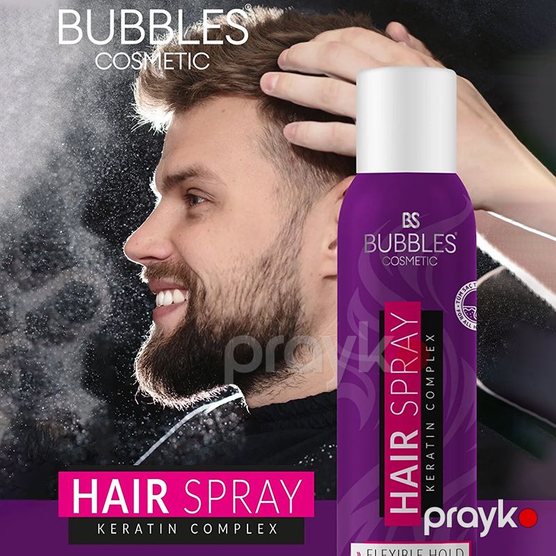 Bubbles Cosmetics 150 ml Keratin Complex Hair Spray Saç Üçün Keratin Tərkibli Vitamin E İlə Zəngin Sprey — Saç qayığı, Bakı (3)