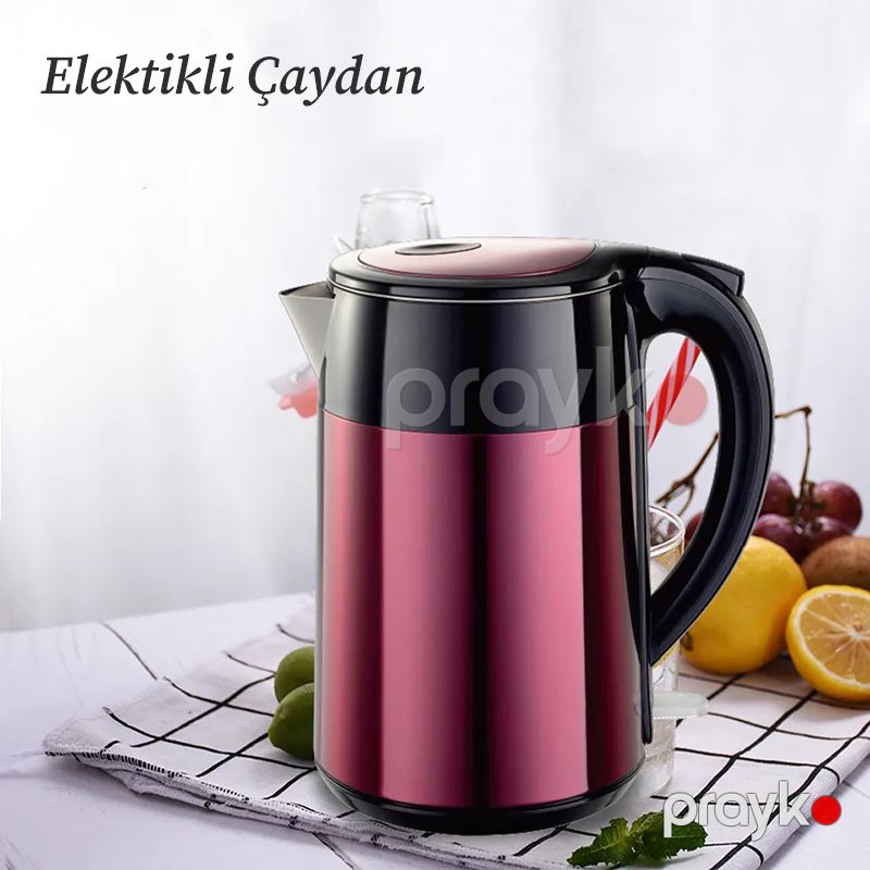 Profesionnal RAF Elektikli PAslanmaz Polad Çaydan 2L Tutuma Məxsus Protativ Qızıl Gül Rengli Çaydan 360 Dərəcə Fırlanan Altlıq — Elektrik çaydanları və termoslar, Bakı (3)