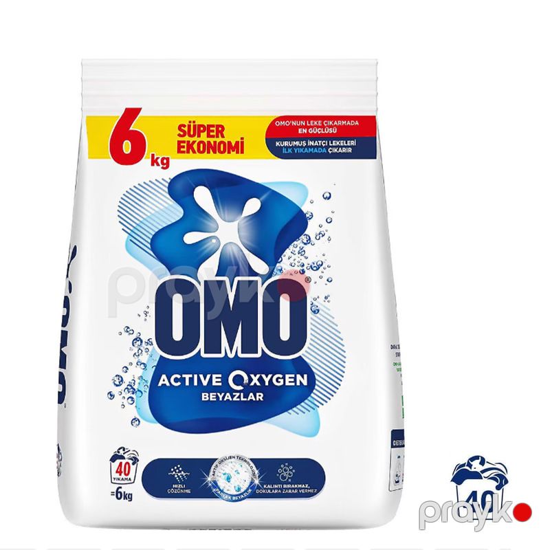Omo Actıve Oxygen 40 Yıkama 6 Kg Super Ekonomi Sık Yıkananlar Beyazlar Toz Deterjan 6kq Beyazlar — Mallar, Bakı (4)