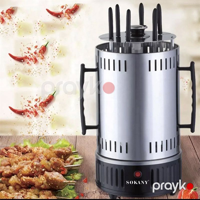 Sokany SK-6111 Çoxfunksiyalı Elektrikli Manqal Şaquli Portativ Fırlanan Barbekü 1000W — Soba və qrillər, Bakı (5)